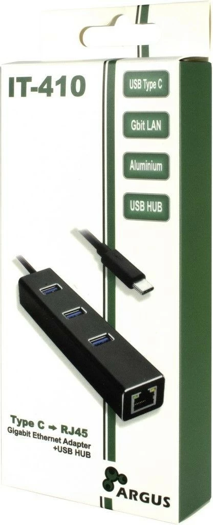 Hub USB Inter-Tech ARGUS IT-410, USB 3.2 Gen 1, Type-C, i zi