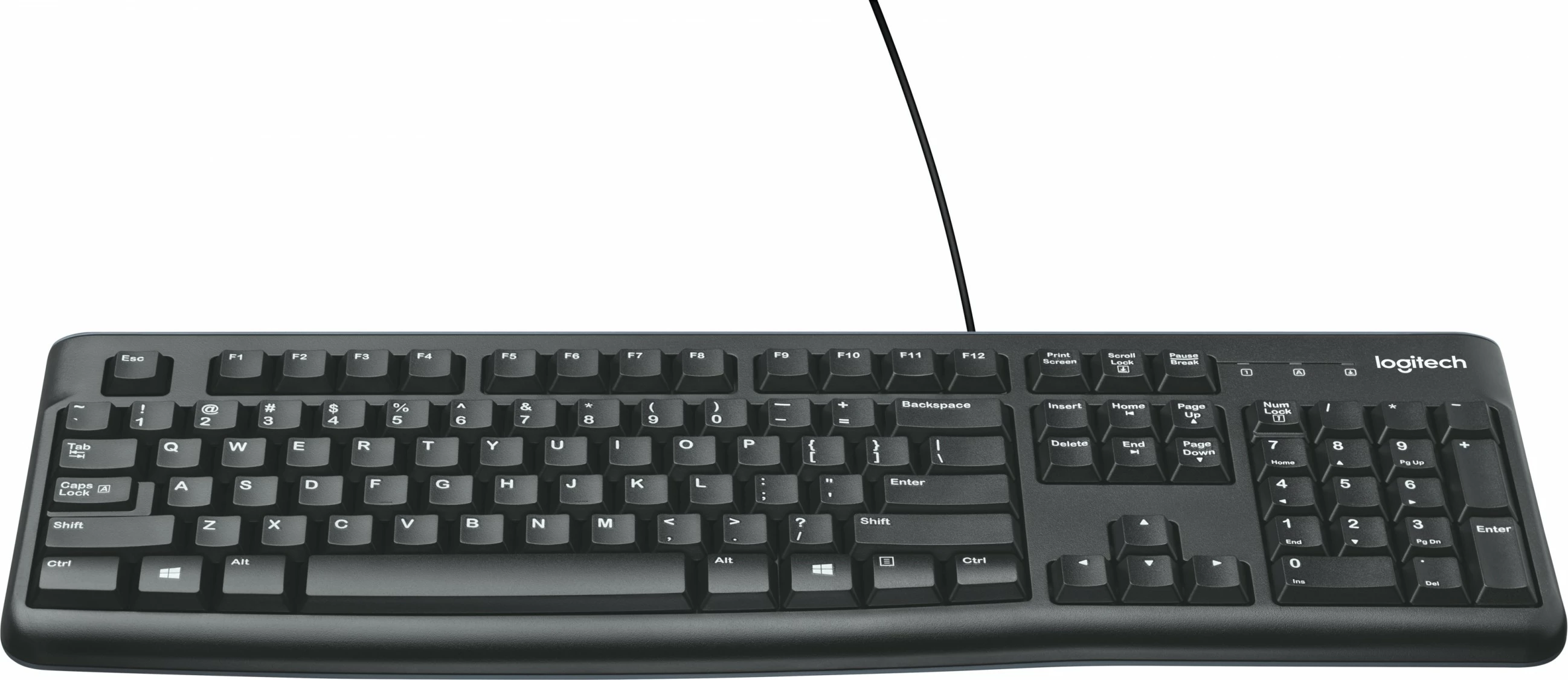 Tastierë Logitech K120 për Biznes, Full-size (100%), Wired, USB, QWERTY, E zezë