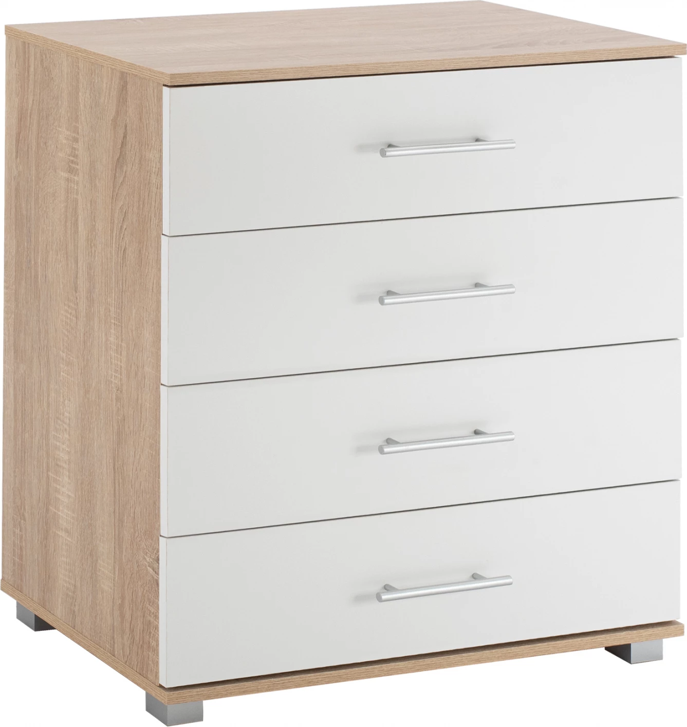 Komodinë me 4 sirtarë, melaminë, Sonama-Bardhë, FH2204.06, 75x40x83 cm