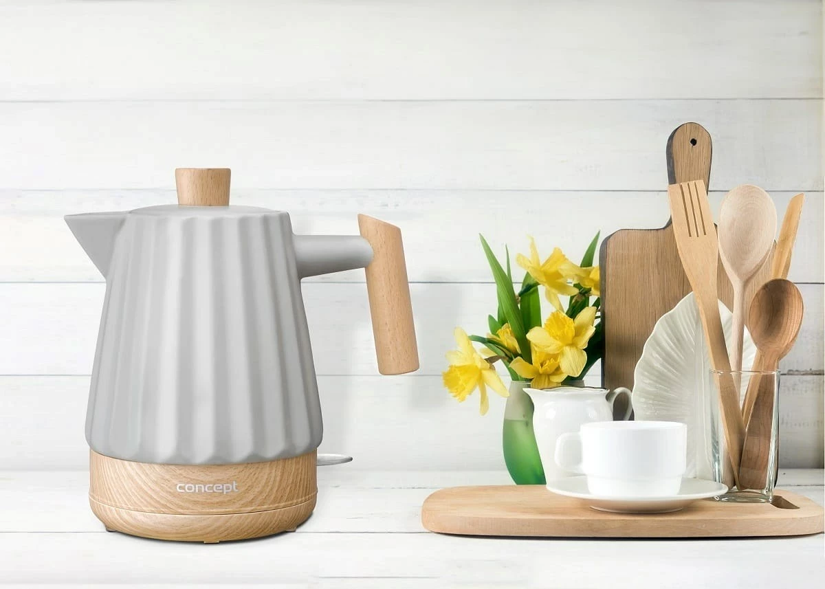 Çajnik elektrik Concept RK0091, 1.5 l, Gri e lehtë
