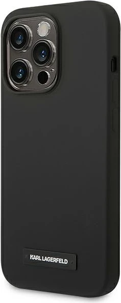 Mbështjellës Karl Lagerfeld KLHMP14XSLMP1K për iPhone 14 Pro Max 6.7", silikon, MagSafe, zi