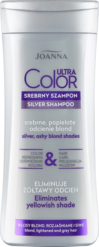 Shampon për femra Joanna Ultra Color Silver për nuanca hiri dhe bionde të argjendta, 200ml