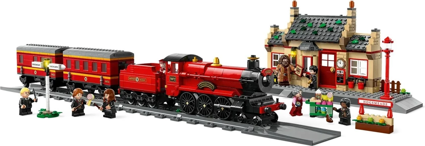 Set LEGO Harry Potter Hogwarts Express dhe Hogsmeade Station 76423, 8 minifigura