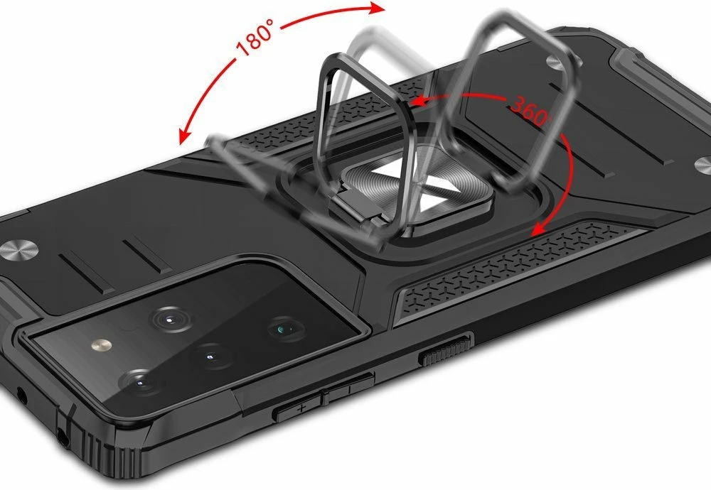 Mbështjellës Wozinsky Ring Armor për Samsung Galaxy S22 Ultra, me mbajtëse unaze, Blu