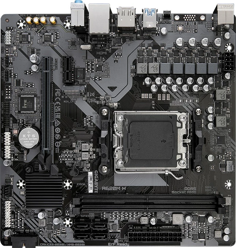 Pllakë amë Gigabyte A620M H, Socket AM5, DDR5, micro ATX