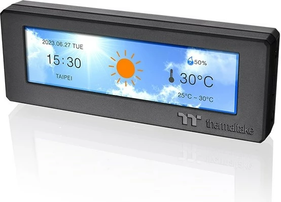 Ekran LCD 3.9 inç Thermaltake, aksesor për kasë, i zi