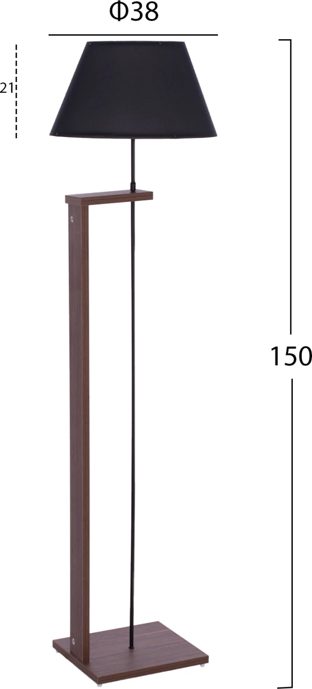 Llambë dyshemeje, ngjyrë arre, FH7609.02, 150 cm