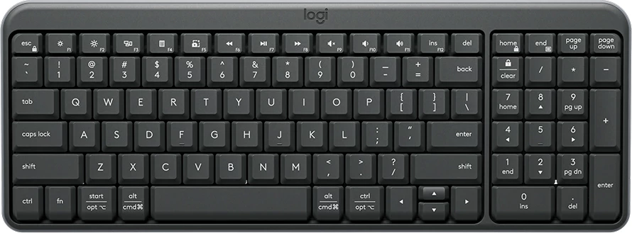 Tastierë wireless Logitech K250 2.4GHz/BT US Int'l, me numpad, me 2x AAA, graphite