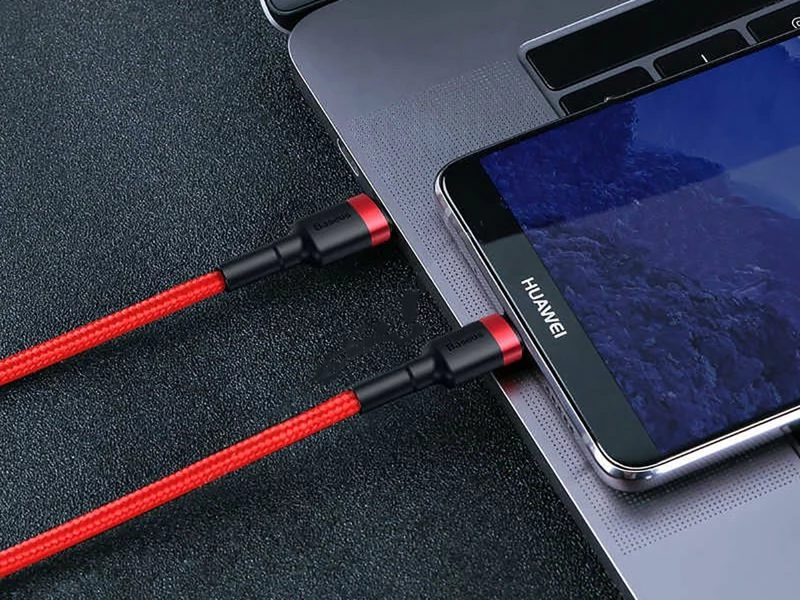 Kabllo USB-C në USB-C Baseus Cafule CATKLF-G09 1 m QC/PD 20V 3A, e kuqe