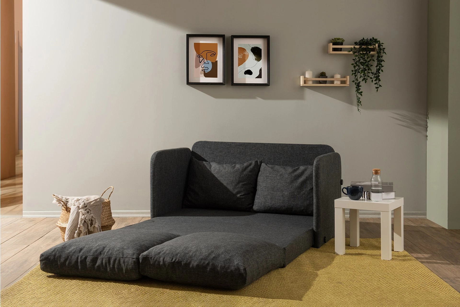 Divan-krevat dy ulës, ngjyrë gri e errët, Saga, Atelier del Sofa