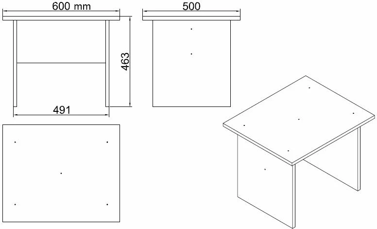 Set mobiljesh për zyre Hanah Home, Vo10-Ob, ngjyrë lisi dhe e zezë