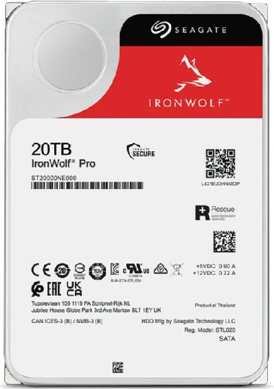 Hard disk Seagate IronWolf Pro ST20000NT001, 20 TB, 7200 RPM, 256 MB, 3.5"