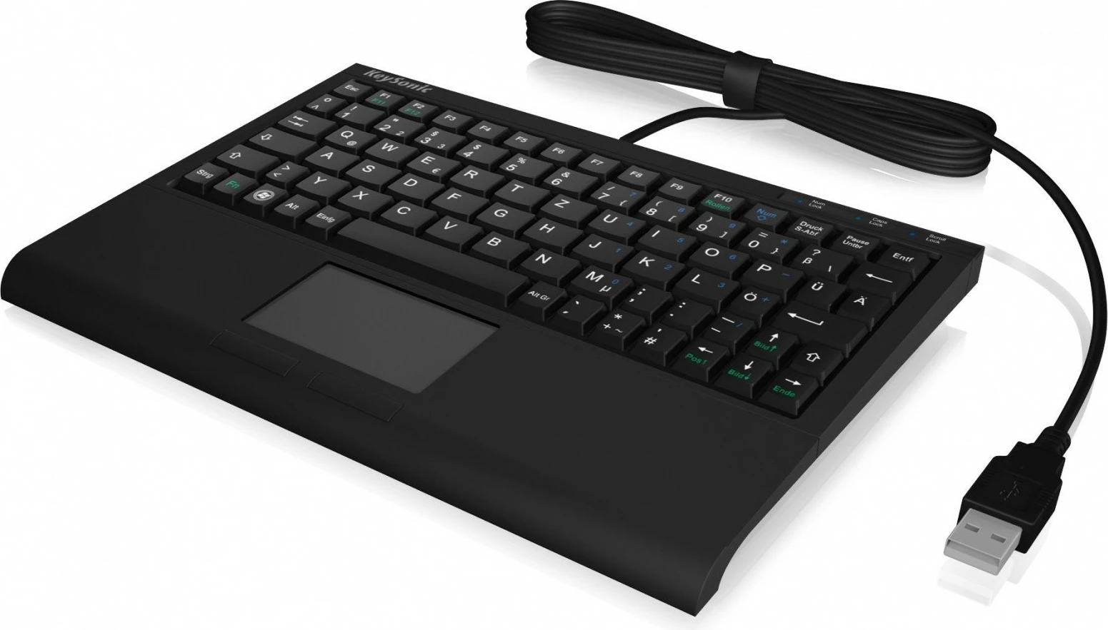 Tastierë mini KEYSONIC ACK-3410 me touchpad, USB, e zezë