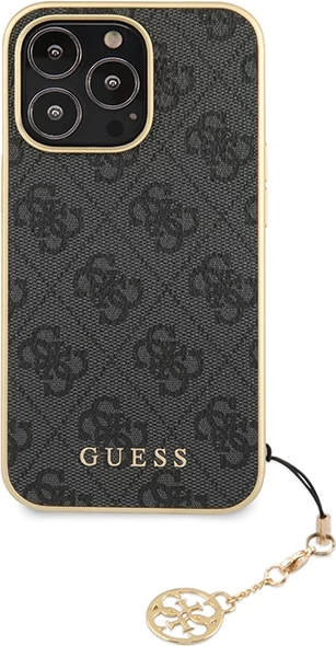 Mbështjellës Guess 4G Charms për iPhone 14 Pro, gri