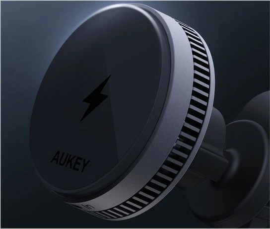 Mbajtës magnetik për veturë AUKEY HD-MC13A MagFusion Dash Pro, karikim wireless Qi2 15W, ftohje aktive, i zi