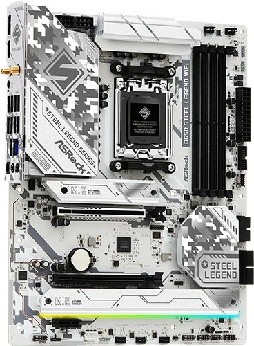 Pllakë amë ASRock B650 Steel Legend WiFi, Socket AM5, DDR5, 192 GB, e bardhë