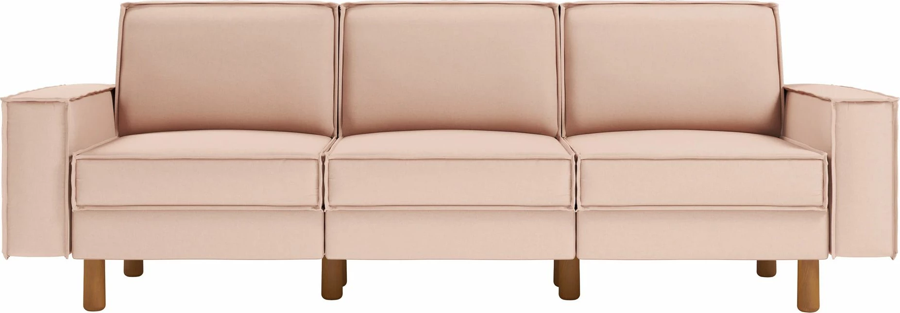 Divan treshe, ngjyrë salmon dhe arre, Atelier del Sofa Sparrow Extra 3