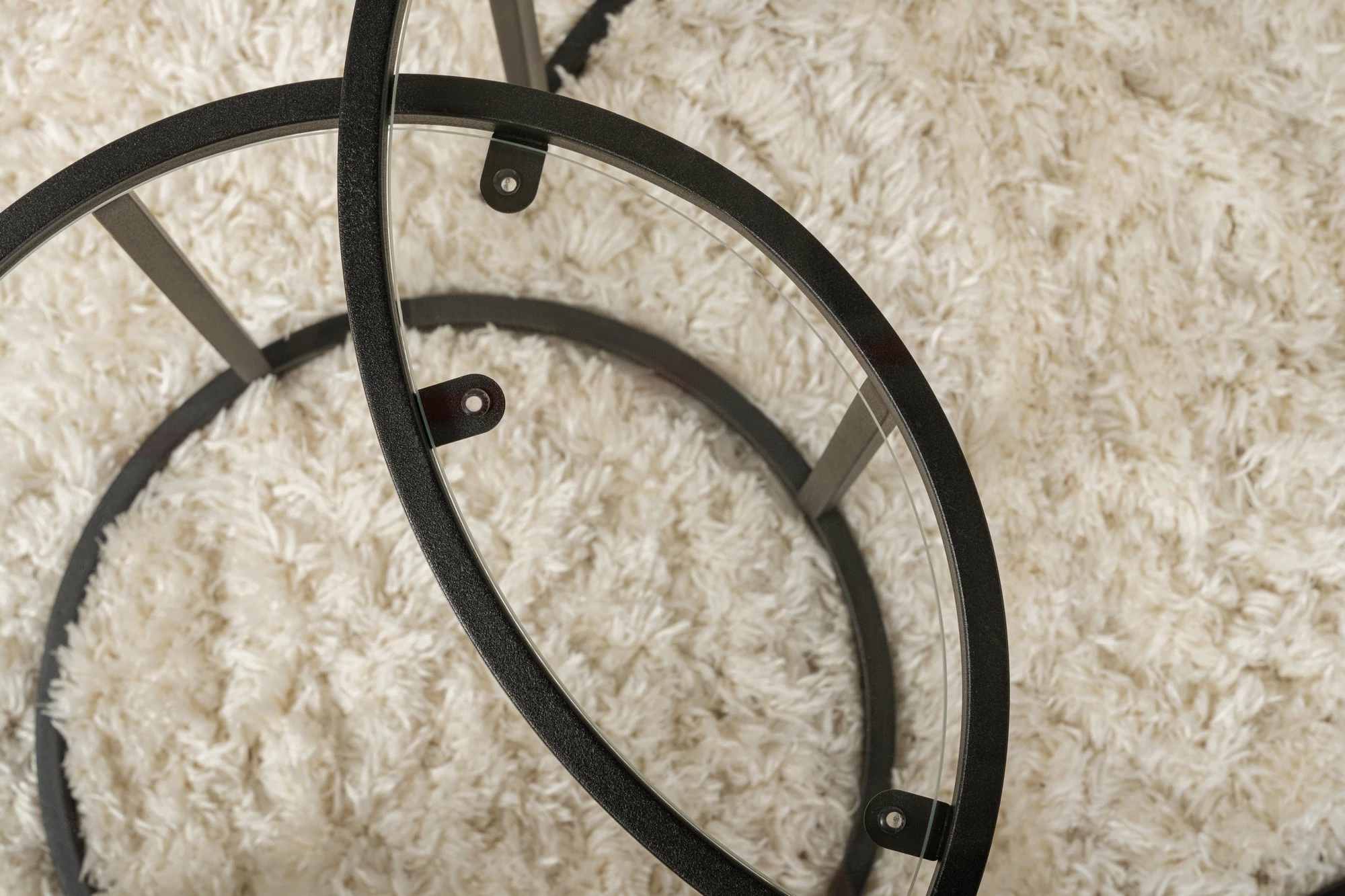 Set tavolinash kafeje Nordure, Aurum, 60, 42, e zezë, transparente