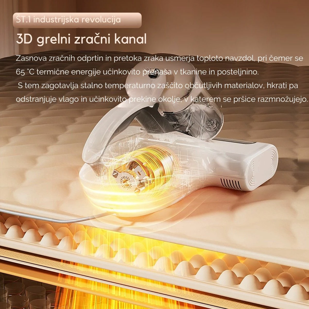 Fshesë kundër marimangave Uwant M500 13000Pa, 65°C, UVC LED, ultrasonike, e bardhë
