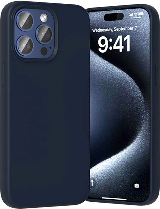 Mbështjellës Vention KUFL0-40 për iPhone 15 Pro Max, silikon, MagSafe, kaltër