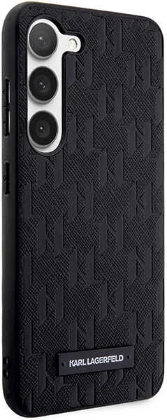 Mbështjellës Karl Lagerfeld Saffiano Mono Metal Logo për Samsung Galaxy S23, i zi