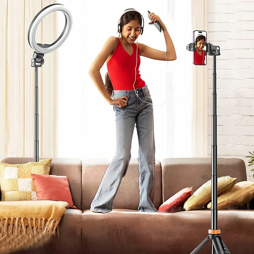 Selfie stick me tripod Tech-Protect L03S, Bluetooth, 148cm, për smartphone, e zezë