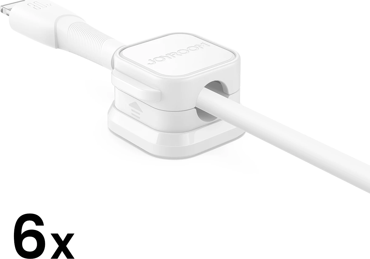 Organizues magnetik për kabllo Joyroom JR-ZS368, 6 copë, Bardhë