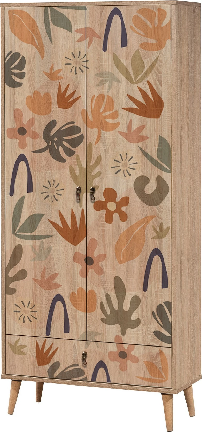 Dollap Hanah Home, City Gardrop Leaf, shumëngjyrësh, 80x190x45cm