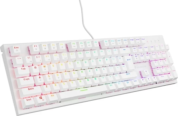 Tastierë mekanike Genesis Thor 303, RGB, Outemu Peach Silent, e zezë dhe e bardhë