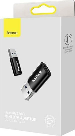 Adapter USB Baseus Ingenuity ZJJQ000101 OTG USB-C në USB-A 3.1, i zi