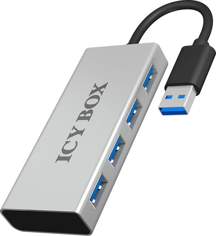 Hub USB RaidSonic ICY BOX IB-AC6104, USB 3.2 Gen 1, 5000 Mbit/s, Bardhë, Alumini