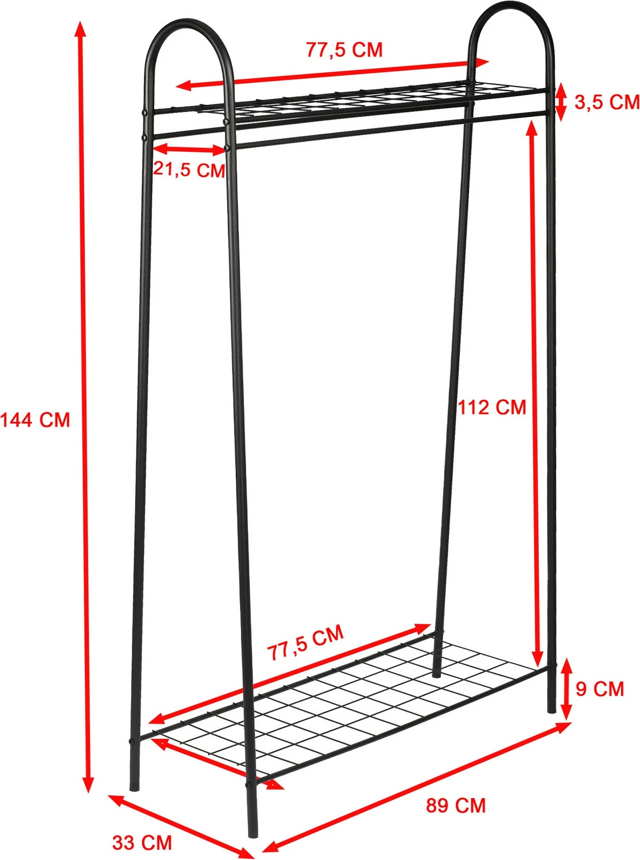 Varëse rrobash Skye Decor, ngjyrë e zezë, Riley