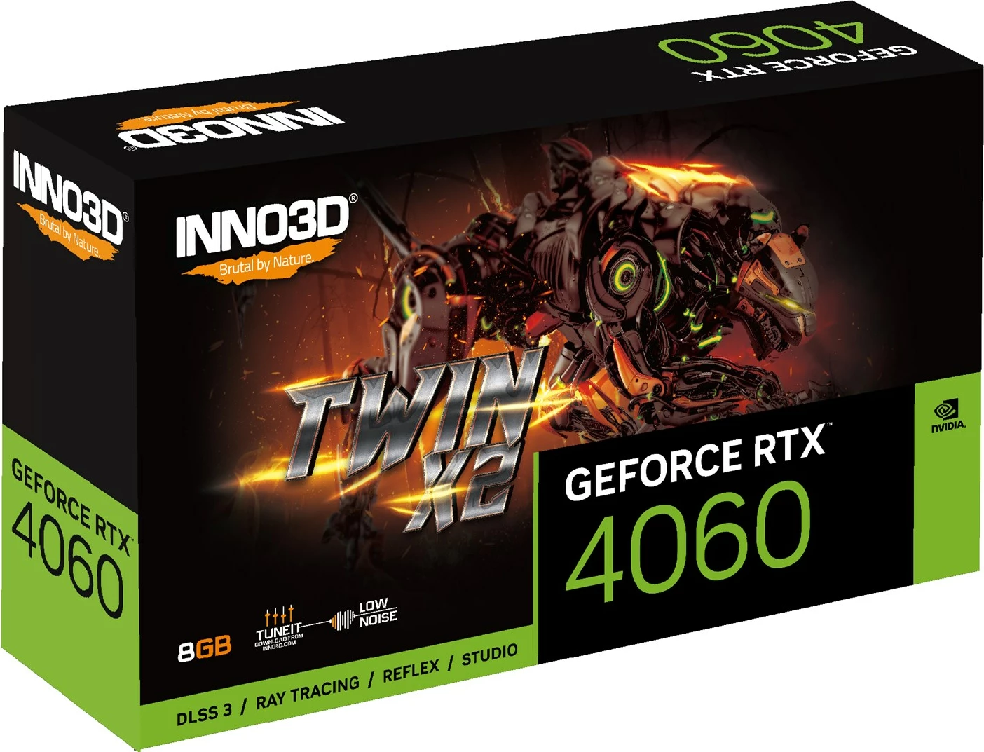 Kartelë grafike Inno3D GeForce RTX 4060 Twin X2, 8 GB, GDDR6, E zezë