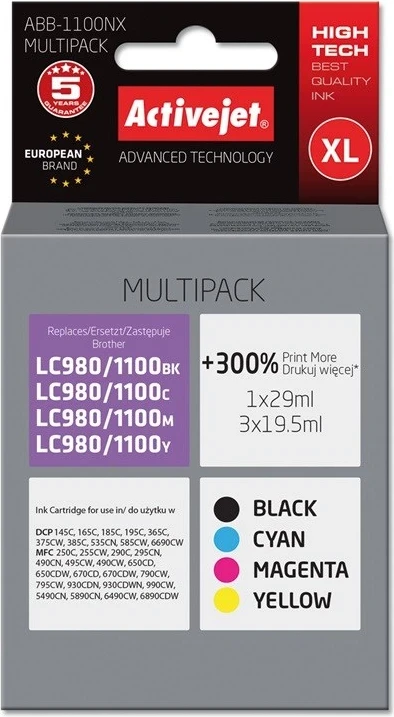 Ngjyrë zëvendësuese Activejet për printer Brother ABB-1100NX, shumëngjyrëshe