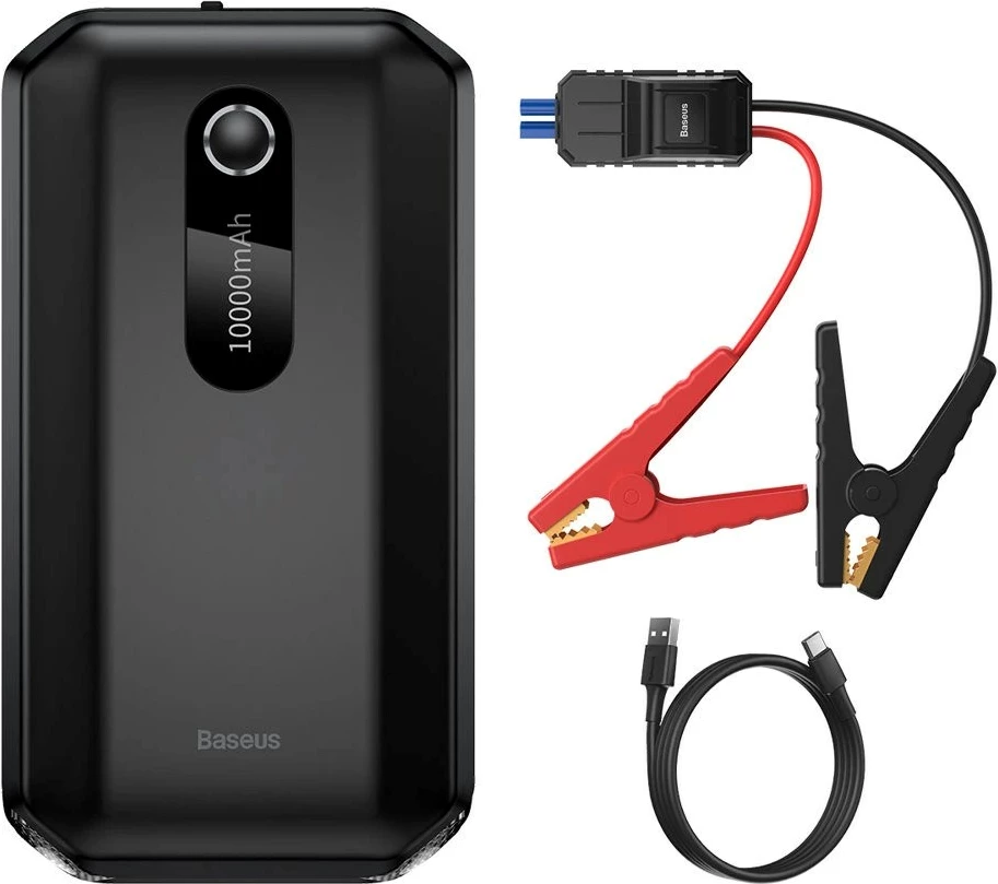 Booster Baseus BS-CH001, 10000 mAh, 12V, me kapëse krokodili, e zezë