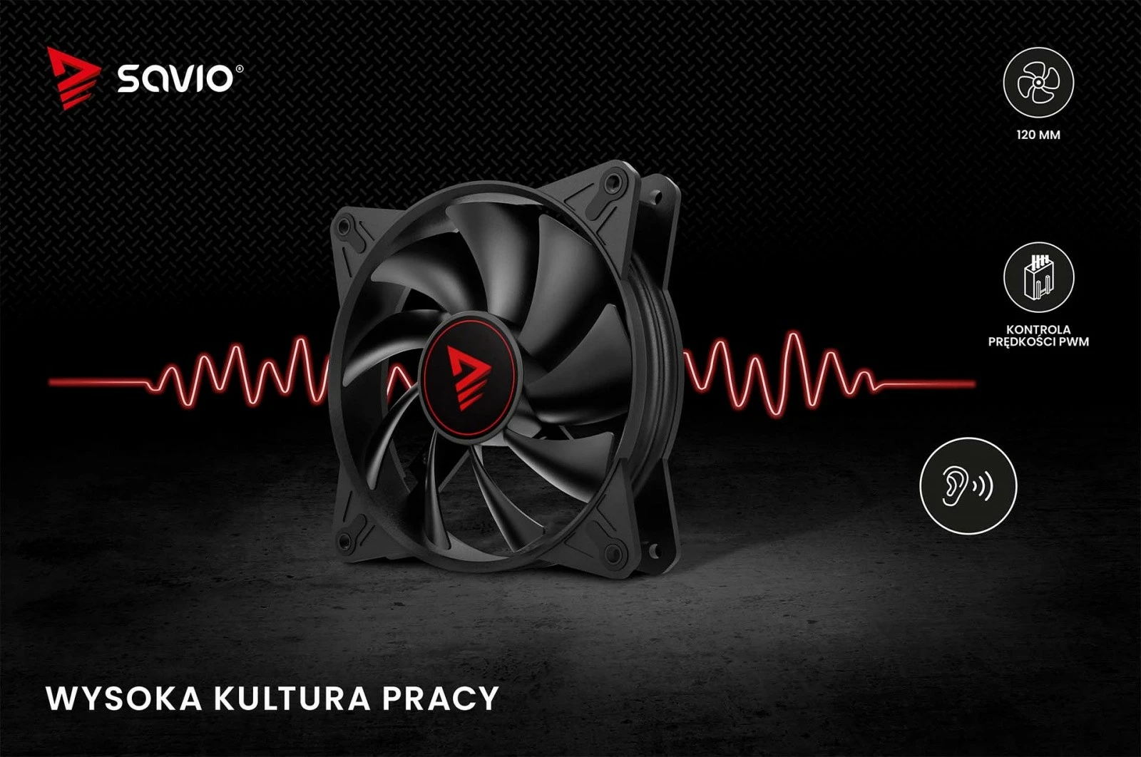 Ventilator kase Savio BLADE X1, 120mm, 4-pin PWM, i zi