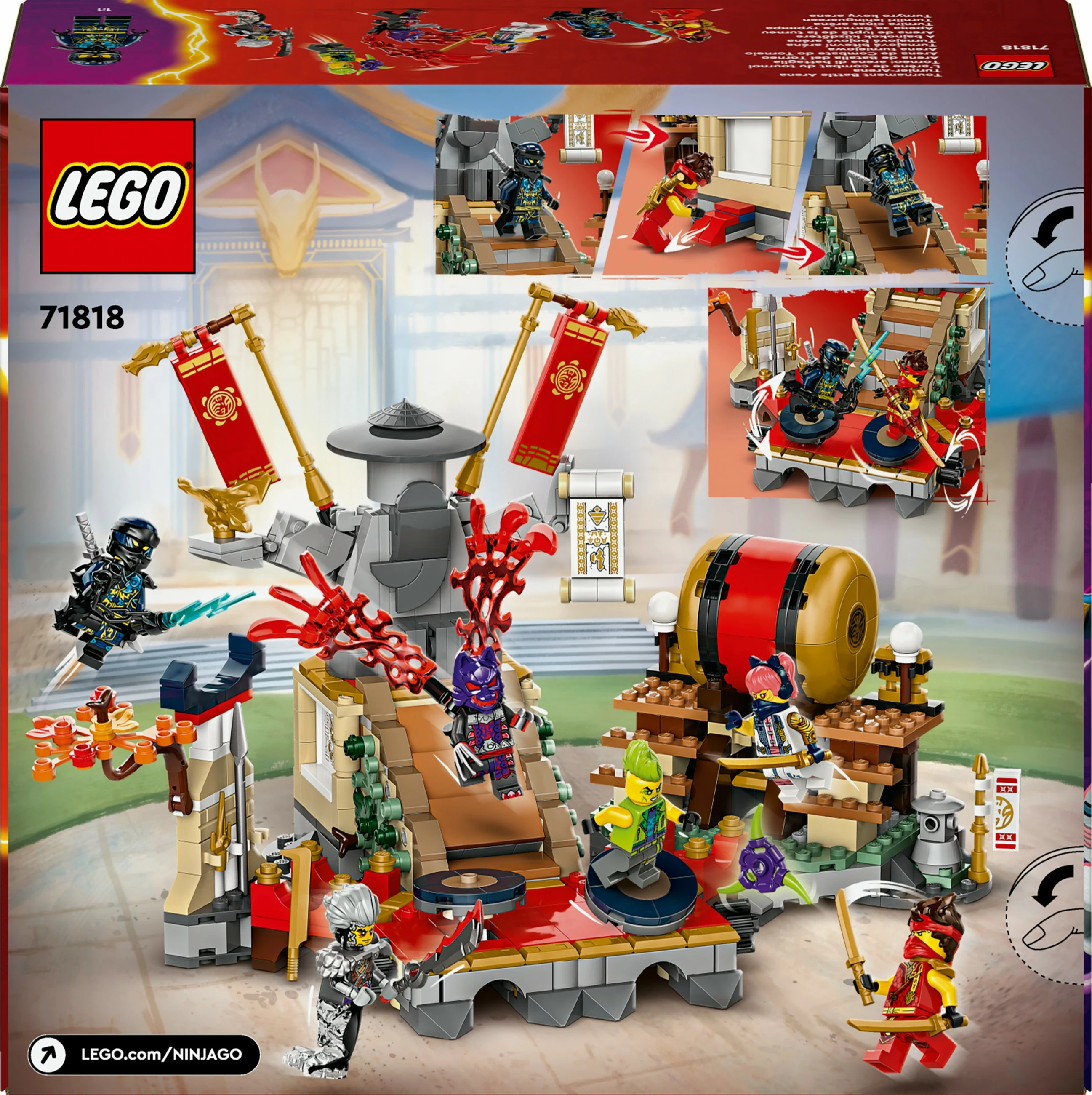 Set ndërtimi LEGO NINJAGO Tournament Battle Arena 71818, 659 pjesë, shumëngjyrëshe