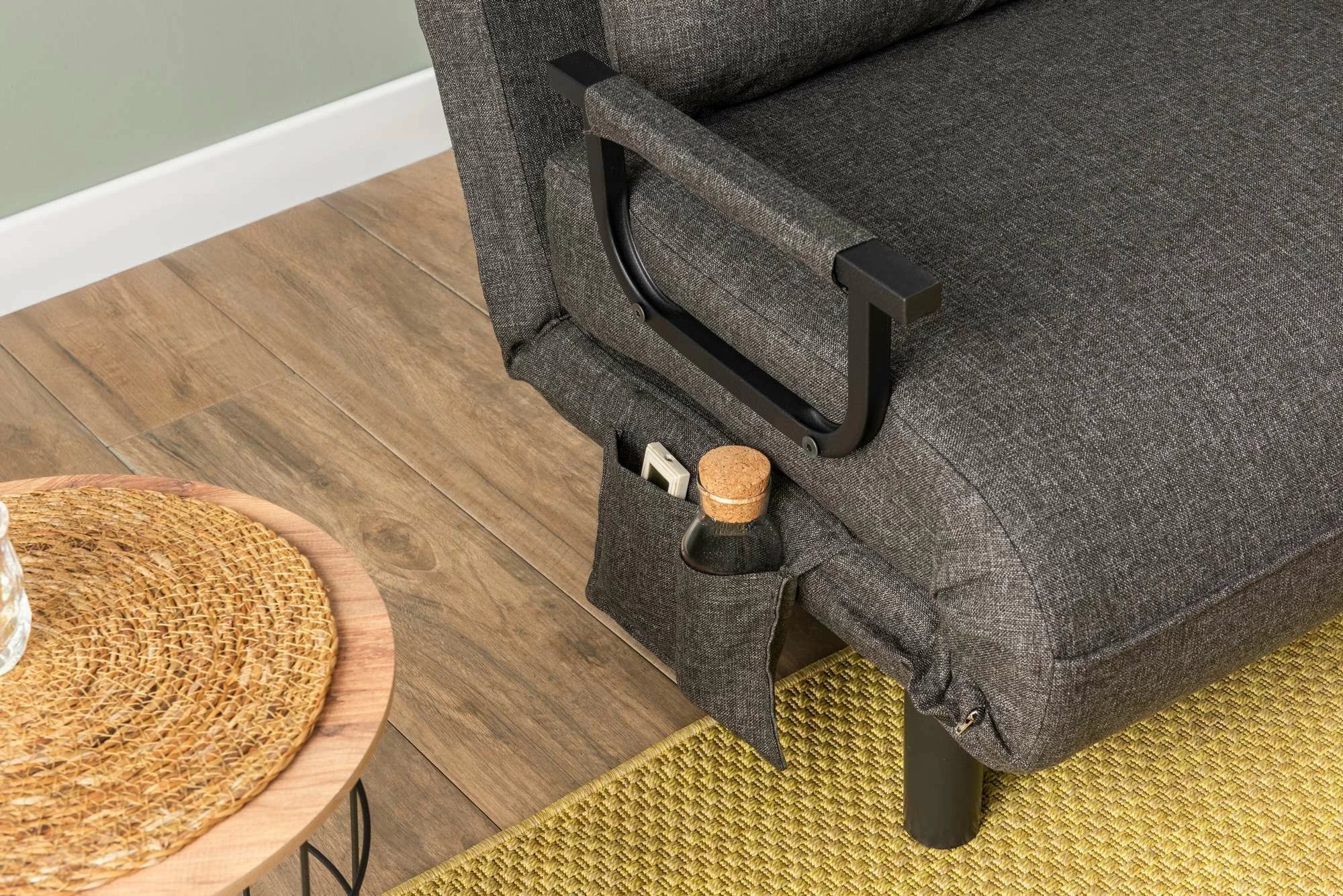 Krevat-karrige një vendës, Atelier del Sofa, Sento Single, gri e errët