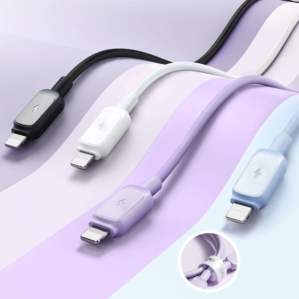 Kabllo Joyroom Multi-Color Series A14, Lightning në USB-A, 1.2m, 2.4A, e zezë