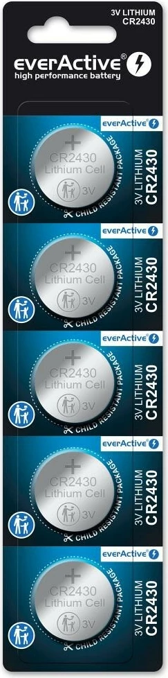 Bateri litium everActive CR2430, 3V, 300mAh, 5 copë