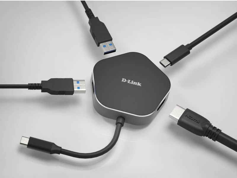 Dok stacion USB-C, D-Link DUB-M420, HDMI 4K, USB 3.0, Thunderbolt 3, PD 60W, e zezë/argjendtë