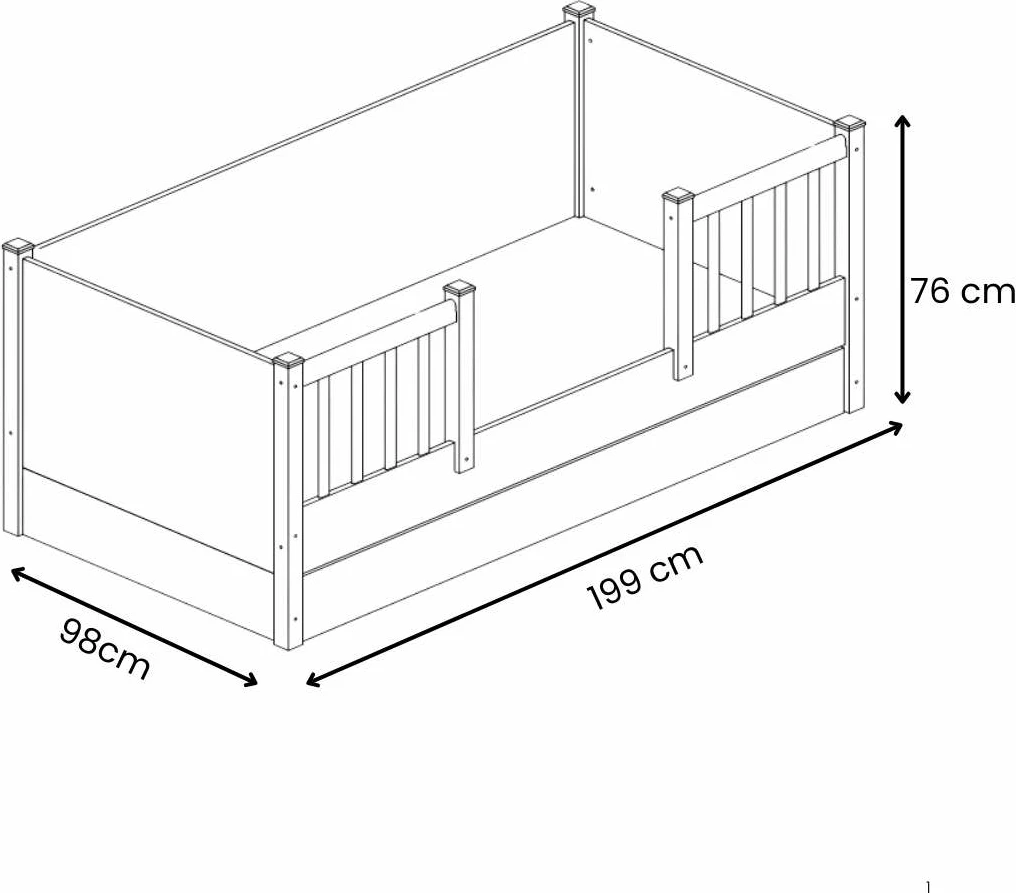 Krevat shtëpie për fëmijë, ngjyrë lisi safir, Skye Decor, Tiffany