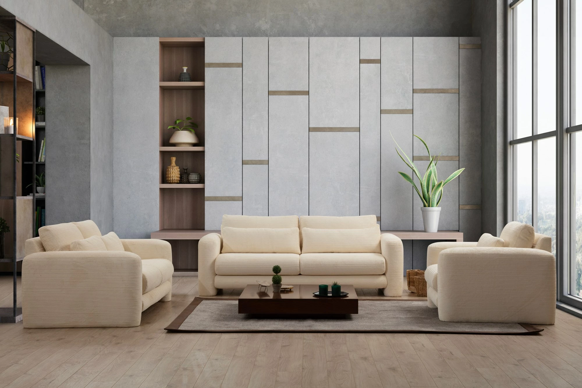 Karrige Wing Atelier del Sofa, ngjyrë bezhë, Lily