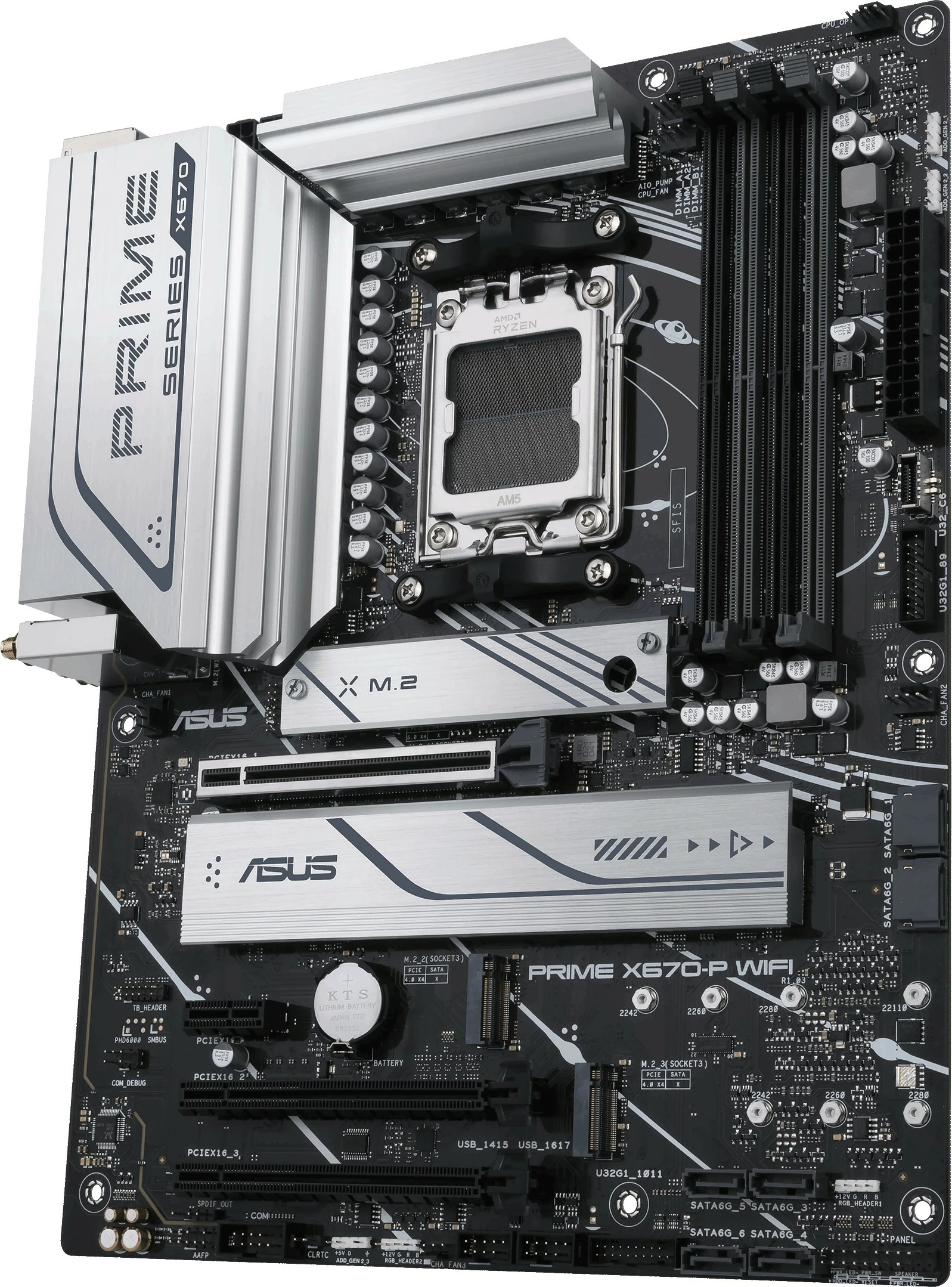 Pllakë amë ASUS PRIME X670-P WIFI, Socket AM5, DDR5-SDRAM, 128 GB, Dual-channel