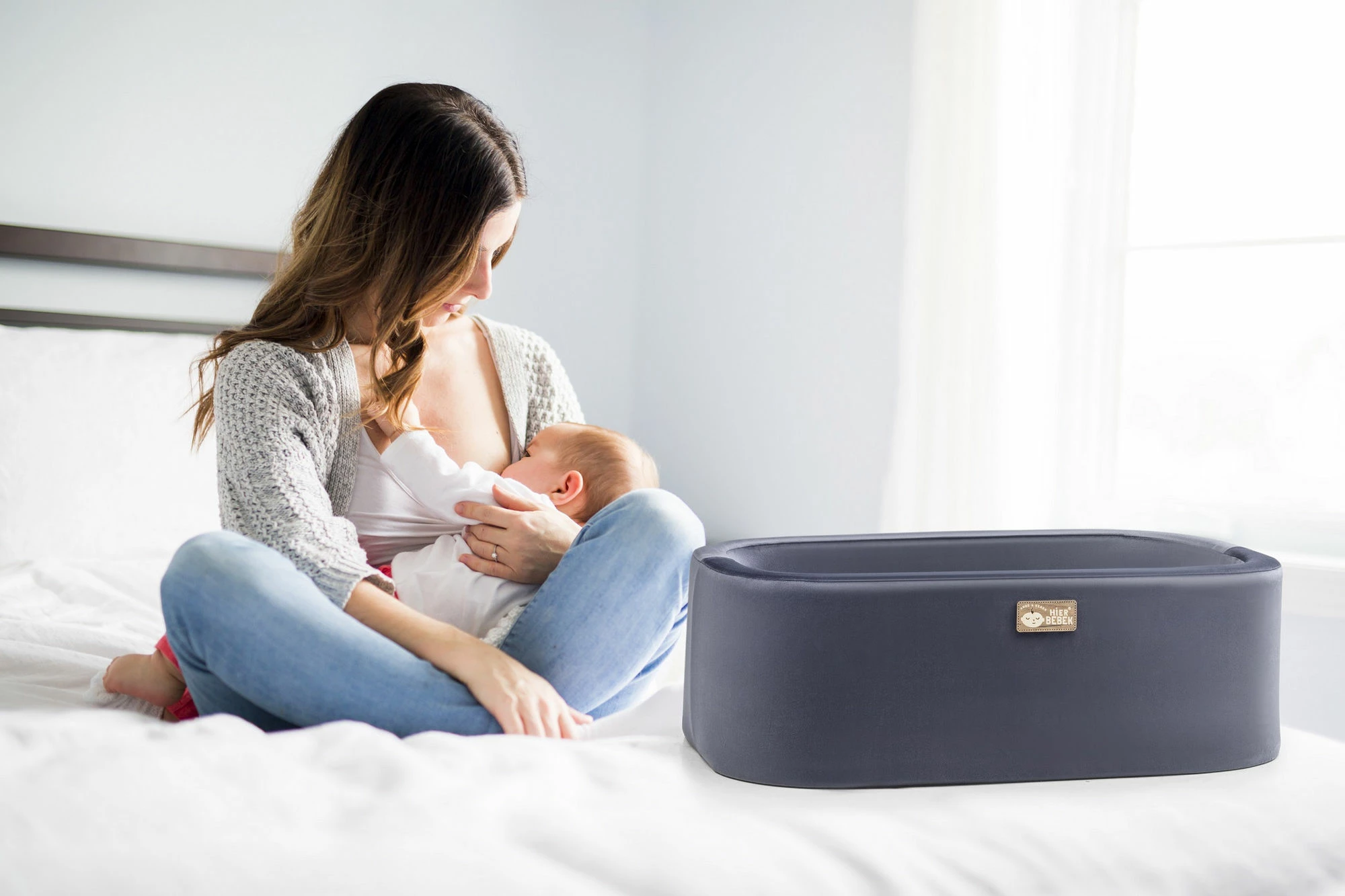 Djep modern, metal i zi, krom, Skye Decor