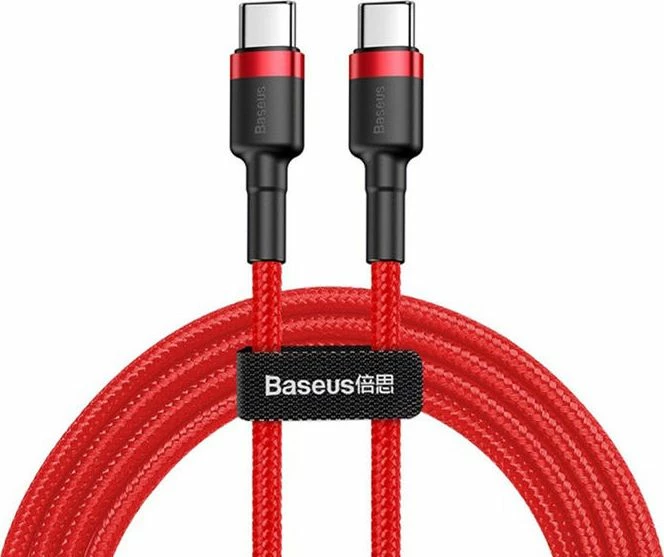 Kabllo USB-C në USB-C Baseus Cafule SB4860 2 m, QC 3.0/PD, e kuqe