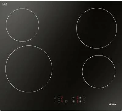 Pllakë qeramike Amica PC6400ZH me prekje, 4 zona, e zezë