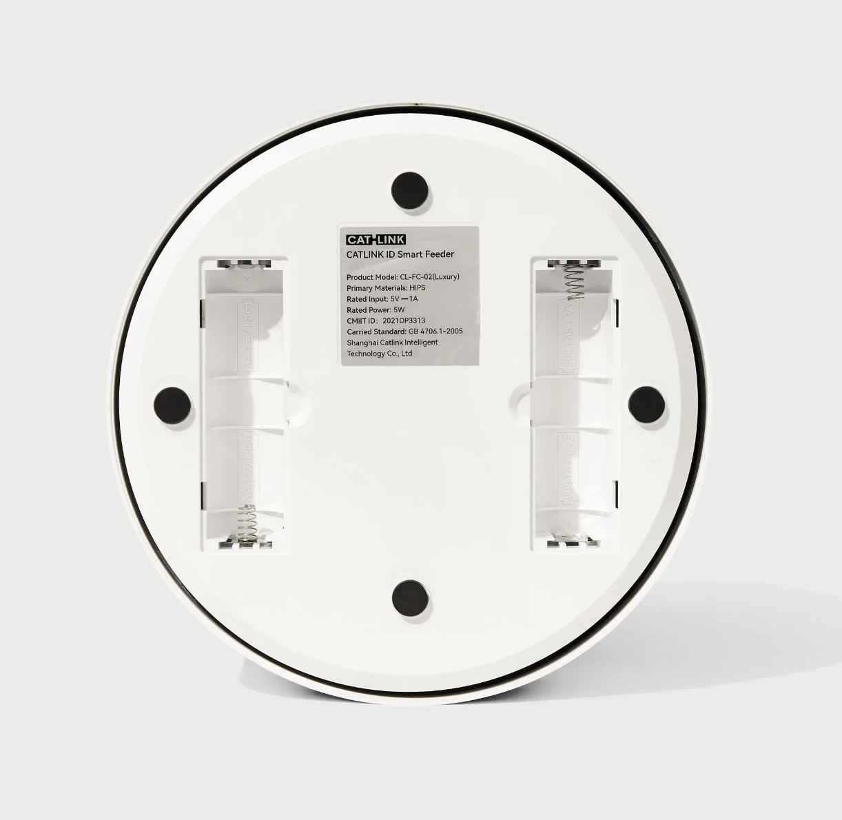 Dispenser smart ushqimi për mace Catlink F03, 400 ml, RFID + njohje fytyre, i bardhë, set me qafore + RFID tag