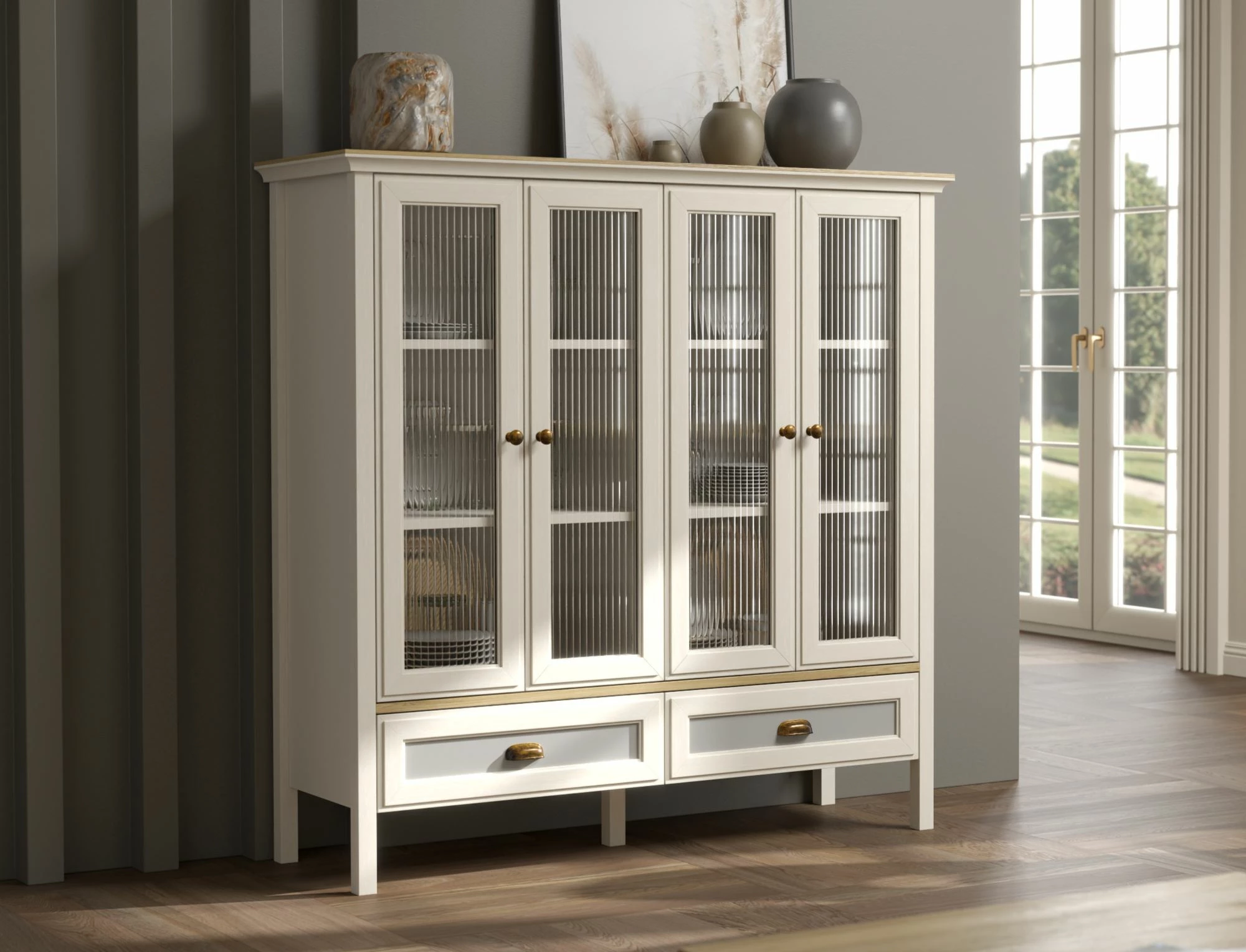 Dollap multifunksional Skye Decor, FRN-21029, krem, lis, gri