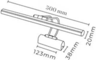 Llambë muri Opviq, Flüt, 50 cm, LED, ngjyrë ari